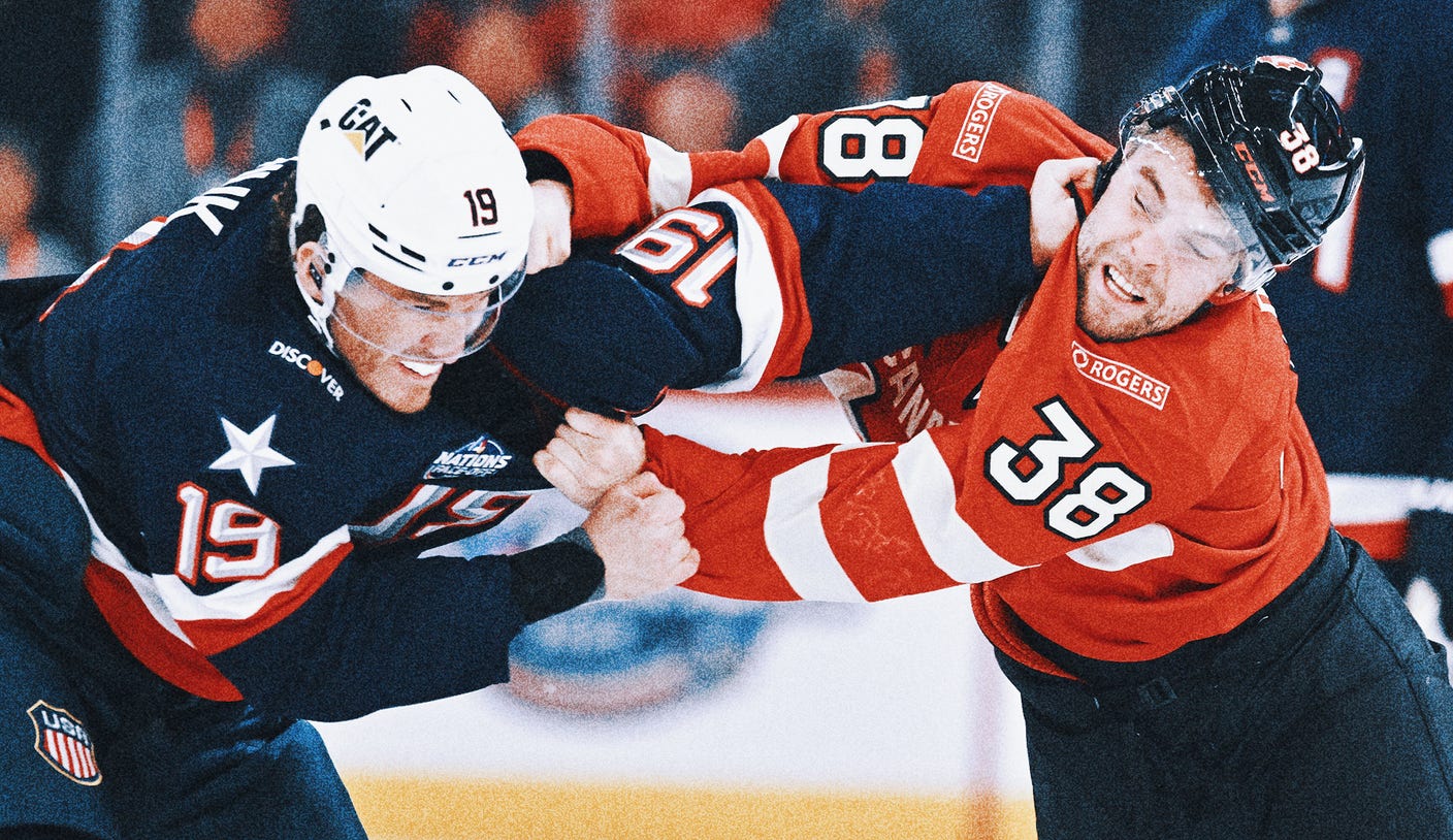 US-Canada game at 4 Nations Face-Off starts with 3 fights in the first 9 seconds