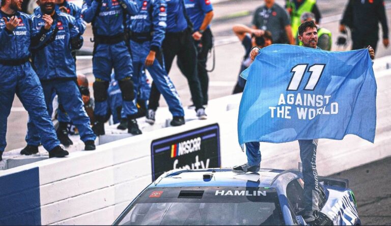 '11 against the world': Denny Hamlin backs up smack talk with Martinsville win