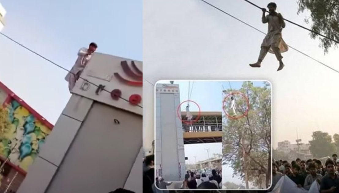 Karachi Robber Jumps From Bridge To Escape Cops After Stealing Mobile Phone Video