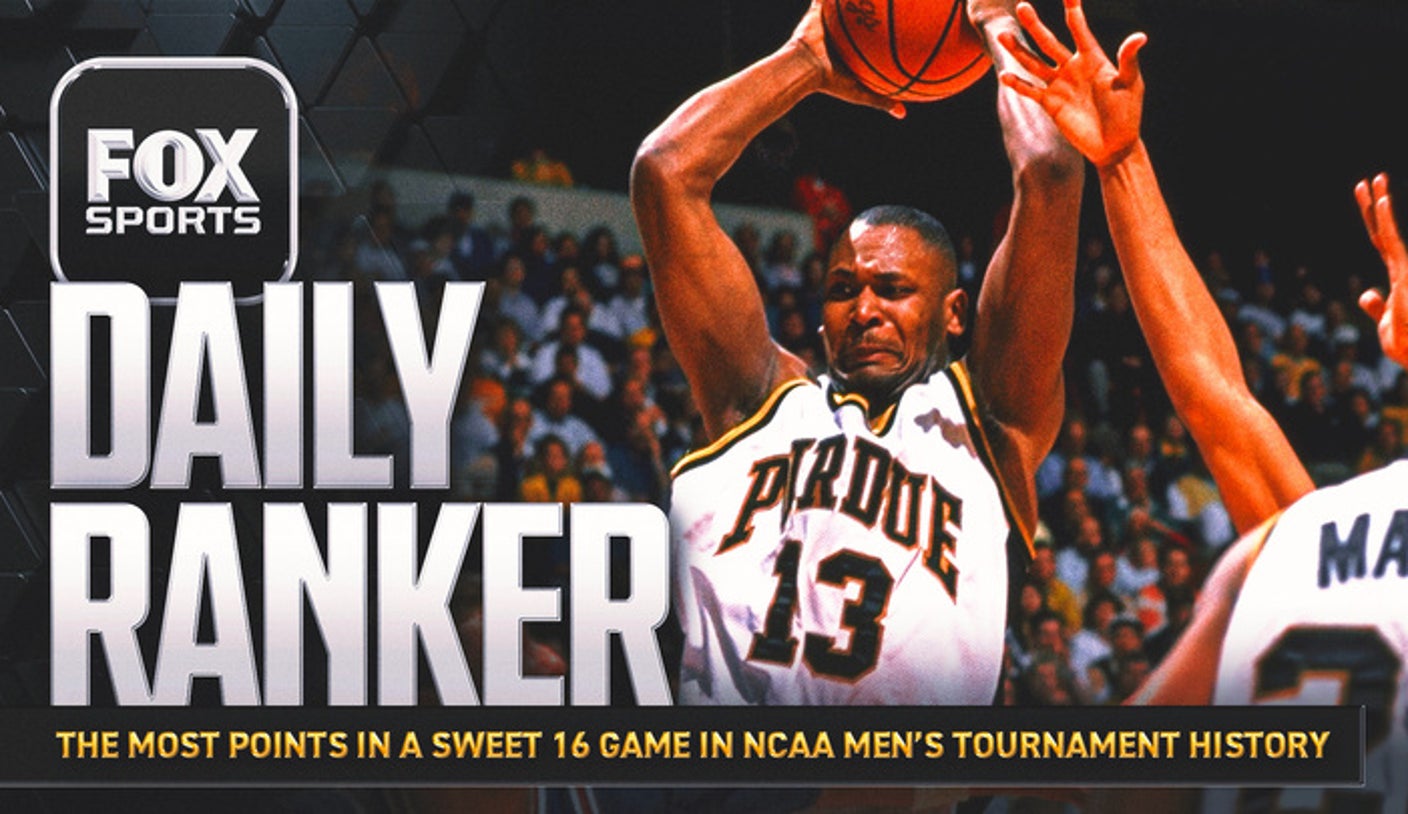 Who are the 10 highest scorers in a Sweet 16 game in NCAA Men's Tournament history?