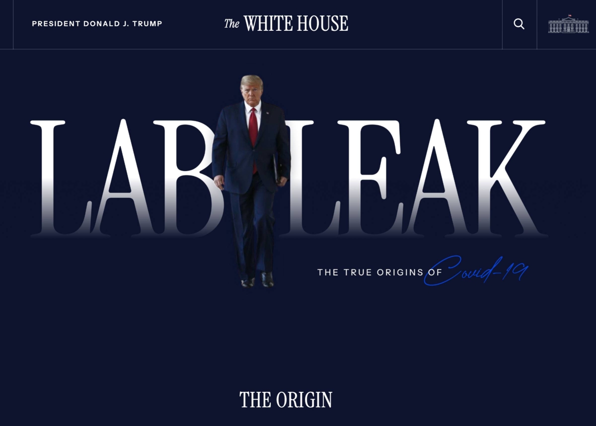 New White House website blames China for COVID-19 'lab leak'