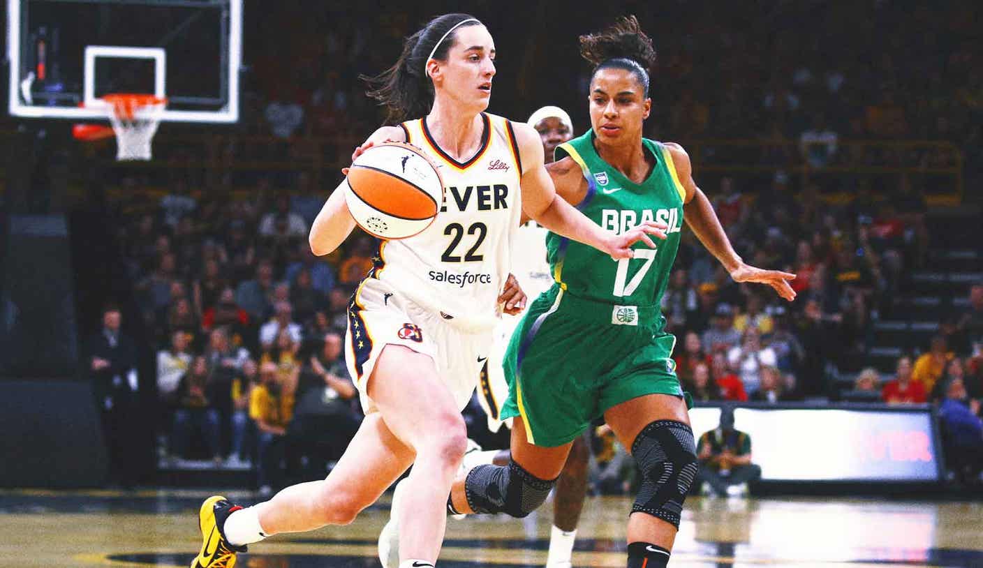 Caitlin Clark makes triumphant return to Iowa and, of course, nails a logo 3