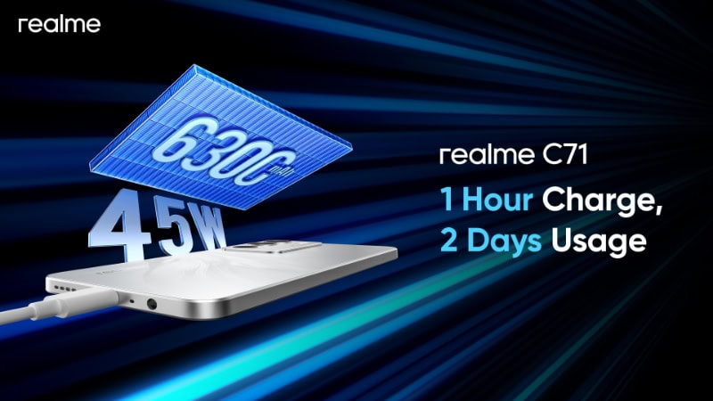 Charging In 1 Hour Usage For 2 Days Realme C71 Revolutionises Battery Standards 6300mah Powerhouse