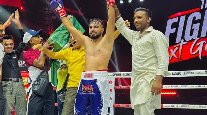 Pakistan's Shahir Afridi floors Indian opponent via TKO in Thailand