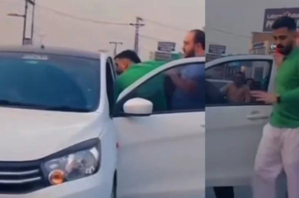 Rajab Butt Spotted Assaulting Citizen On Lahore Road In Broad Daylight