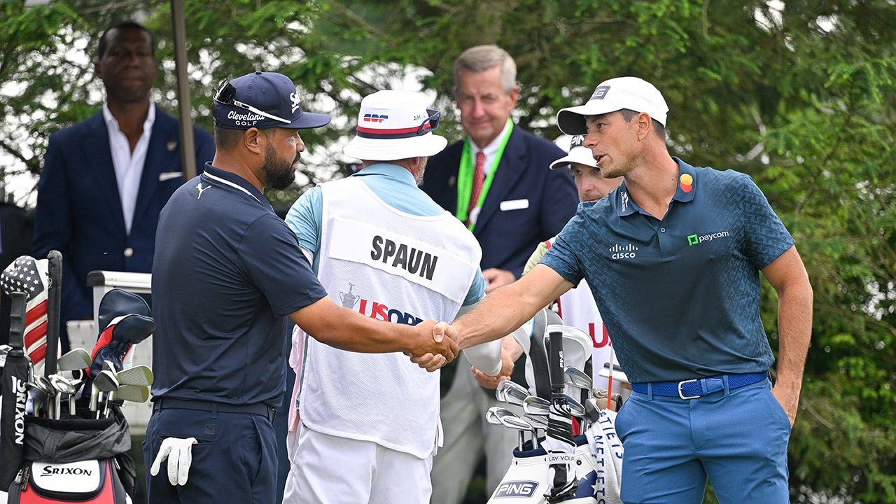 JJ Spaun jokes that he owes Viktor Hovland a ‘nice bottle of wine’ for help on US Open-winning putt