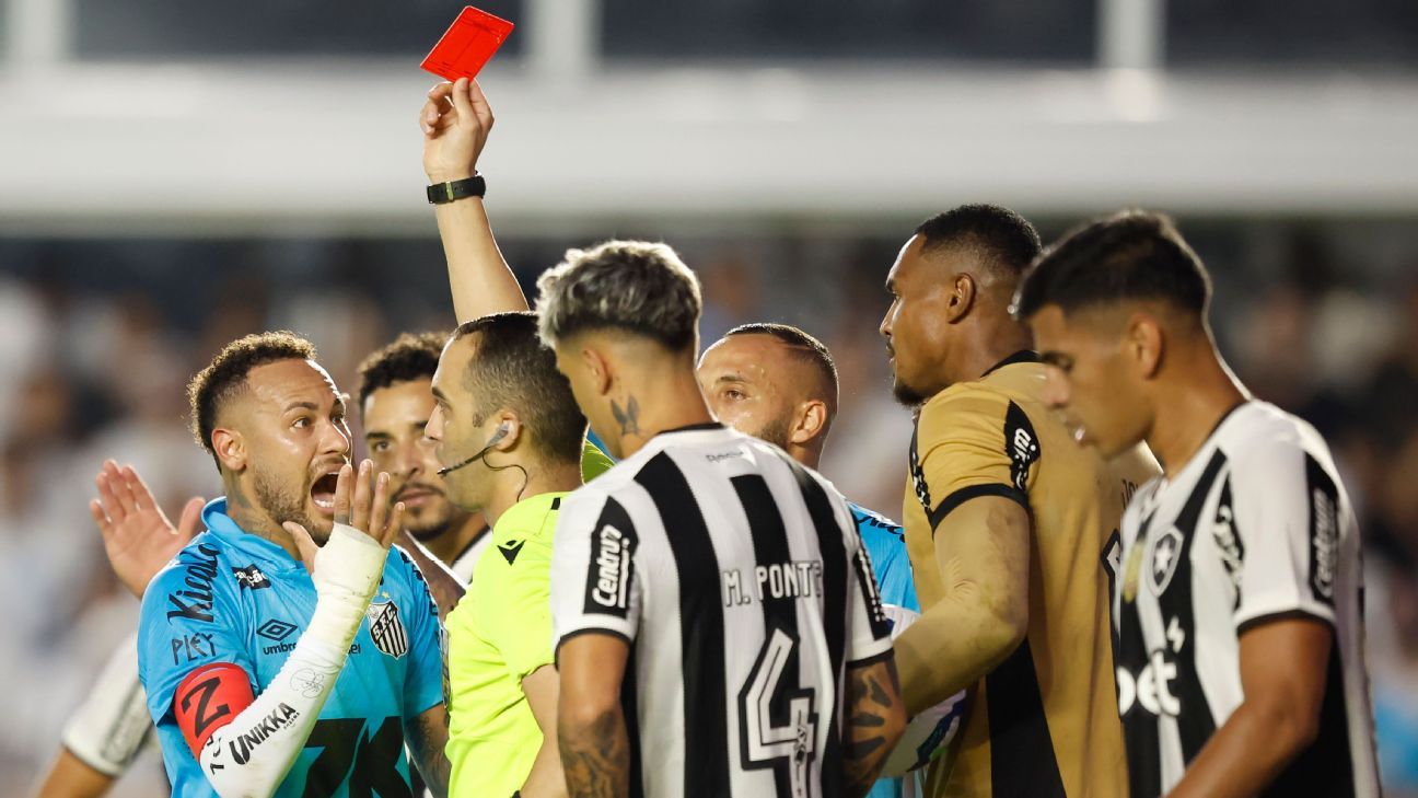 Neymar sent off for ‘Hand of God’ Maradona goal