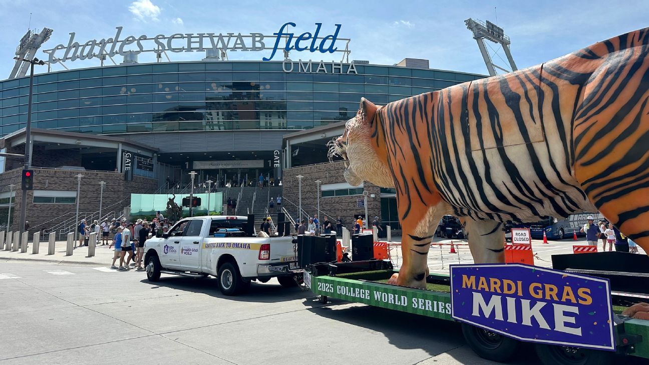 Why there’s a 30-foot, 15K-pound fiberglass tiger circling the Men’s College World Series