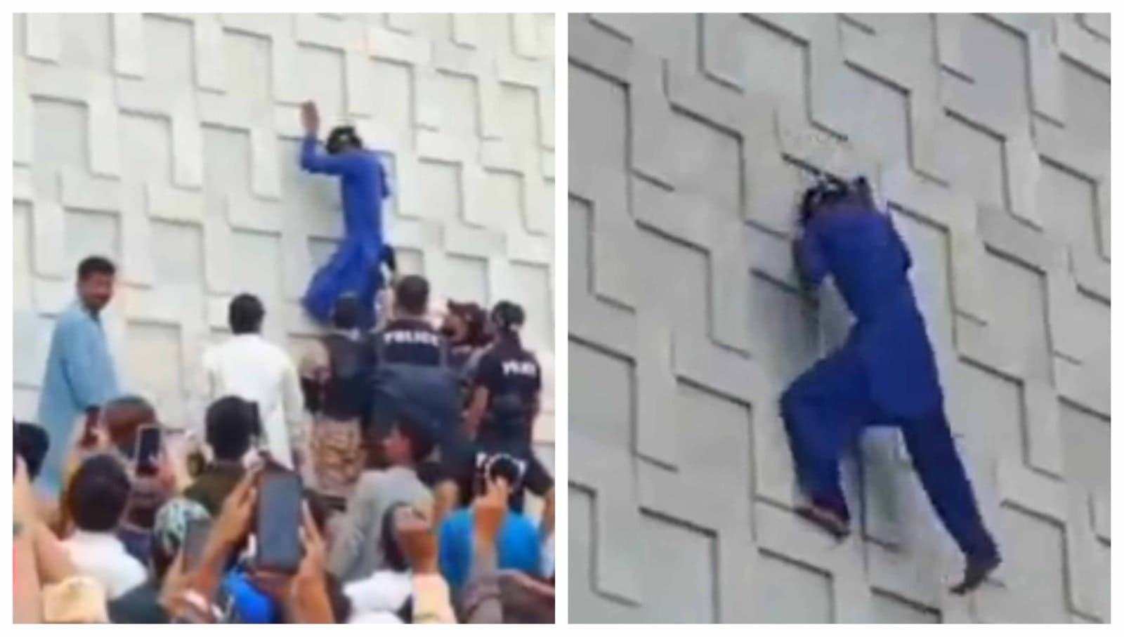 Watch Boy Climbs Wall Of Mazar E Quaid Arrested By Police