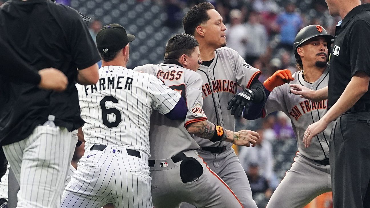 3 tossed from Giants-Rockies after Devers homer