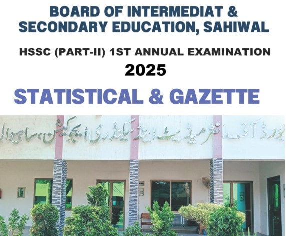 Bise Sahiwal Inter Part Ii Class 12 Gazette 2025 Download Pdf