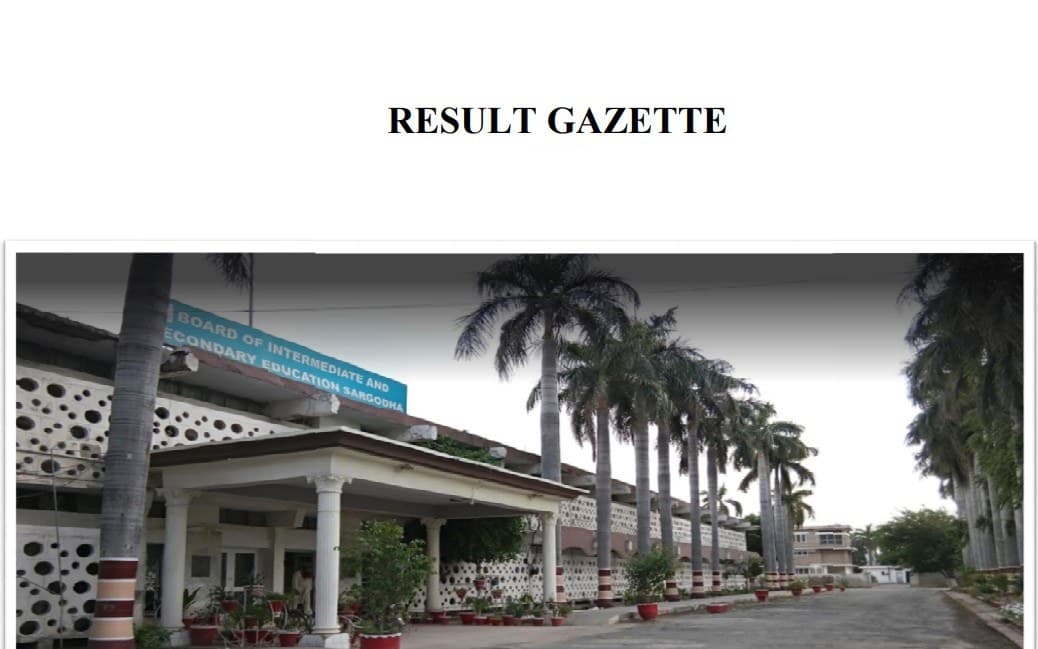 Bise Sargodha Inter Part Ii Gazette 2025 Download Pdf