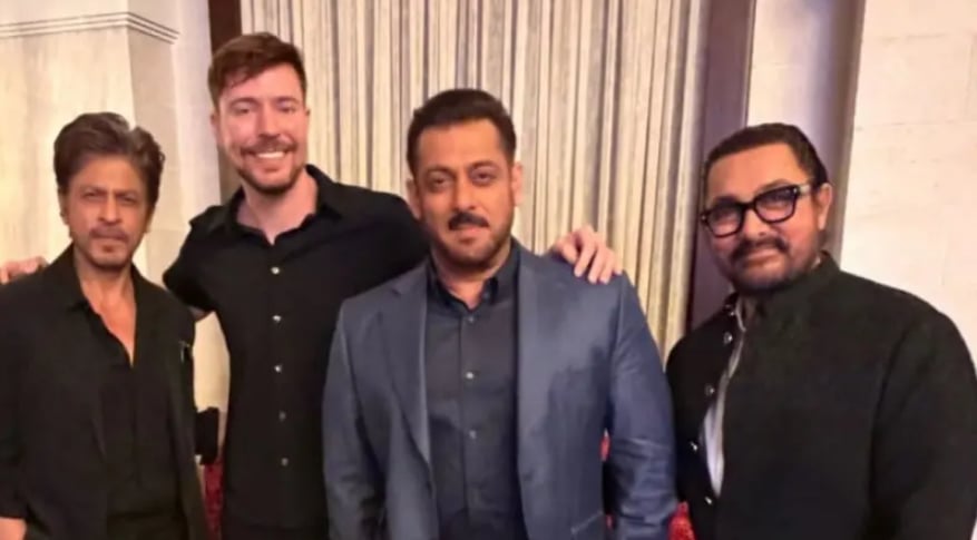 Mrbeast Sparks Frenzy As He Poses With Bollywoods Three Khans In Riyadh