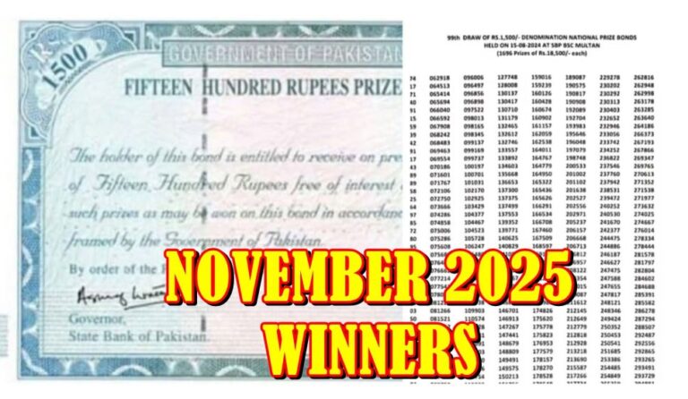 1500 Prize Bond Check November 2025 Draw Results Here