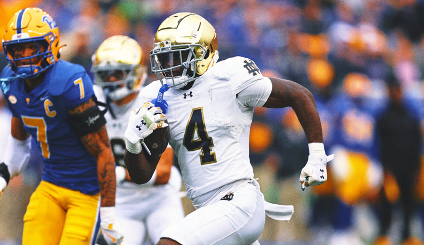 Jeremiyah Love, No. 9 Notre Dame Overwhelm No. 23 Pittsburgh on the Road