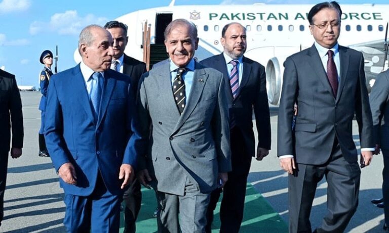 Pm Shehbaz Arrives In Baku To Attend Azerbaijans Victory Day Events