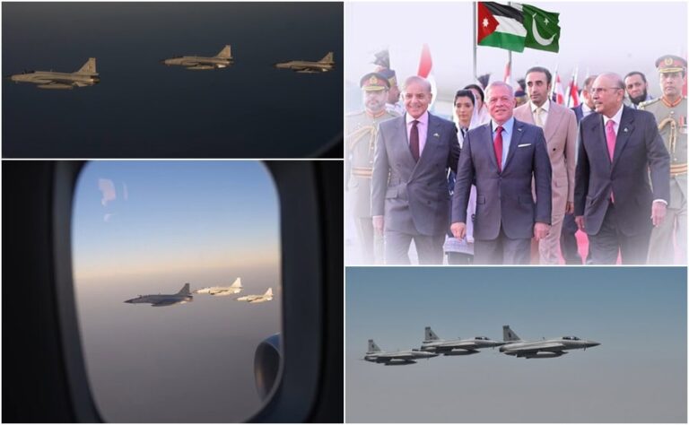 Pakistans Jf 17 Jets Escort King Abdullah Ii Of Jordans Plane In Historic Welcome