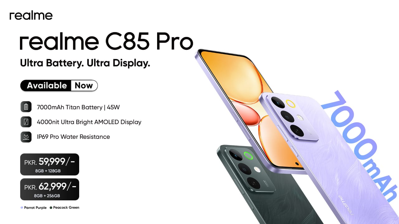 realme C85 Pro brings Power, Style to Pakistan with 7000mAh Battery, Guinness Record Toughness