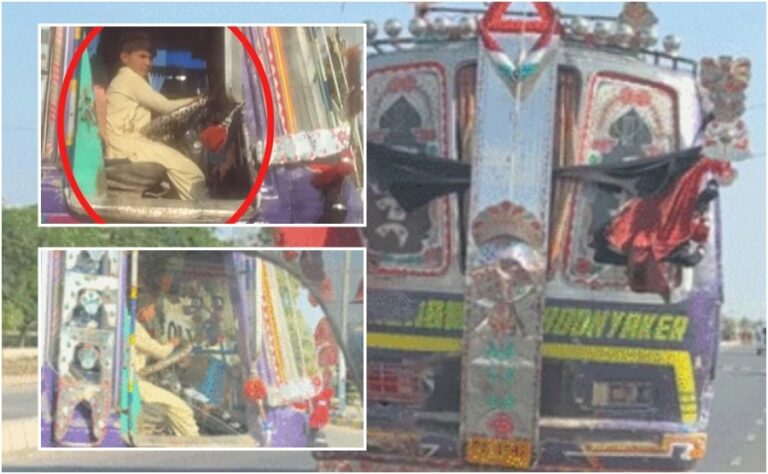 11-Year-Old child spotted driving passenger Bus in Karachi