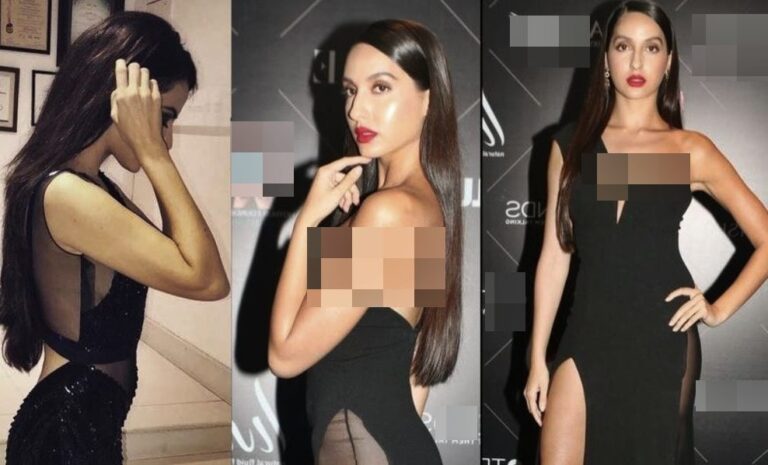 Nora Fatehi Sets Hearts Racing In Strapless Wine Bodycon Dress See Viral Pics