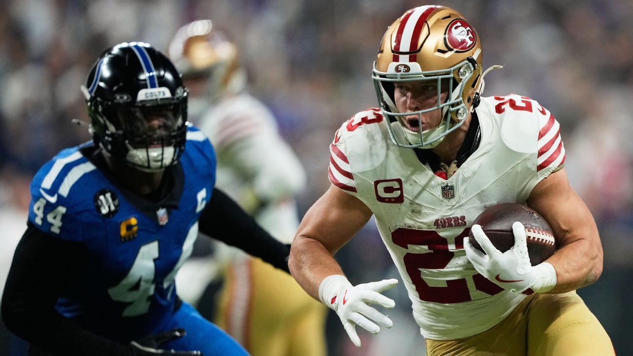 QB Brock Purdy and RB Christian McCaffrey help lead 49ers past Colts