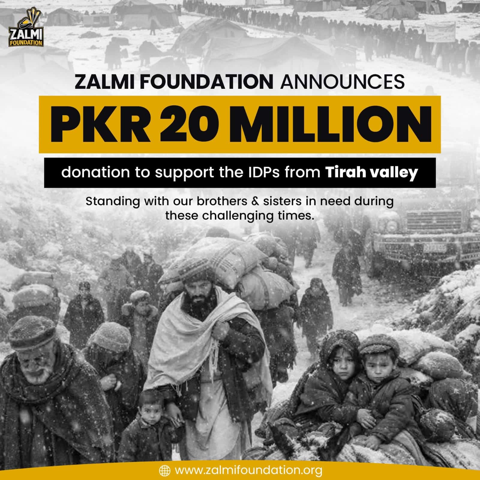 Javed Afridi’s Zalmi Foundation donates Rs20 Million for Tirah Valley IDPs