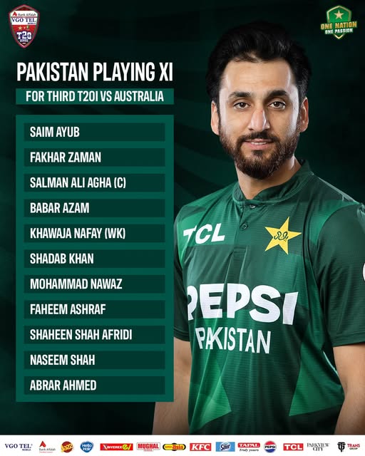 Pakistan Opt To Bat First Against Australia In Last T20