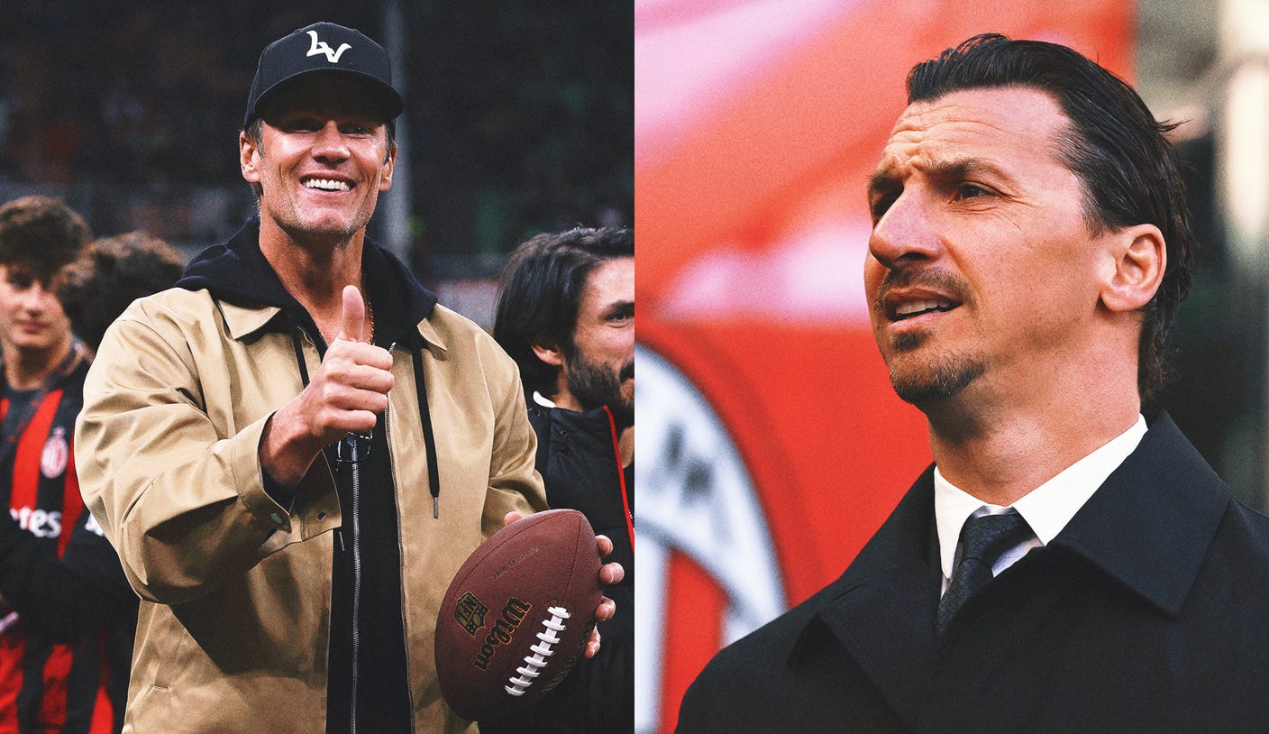 The GOAT Meets The Lion: Tom Brady, Zlatan Ibrahimovic Link Up At AC Milan Match