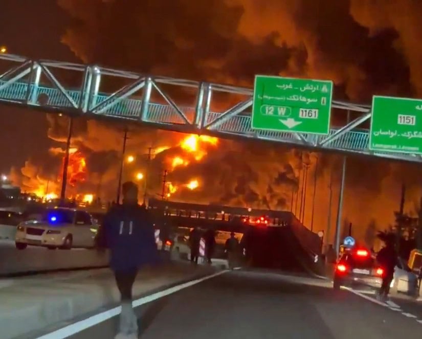 Tehran In Flames After Massive Israeli Bombing Of Oil Facilities In Iran
