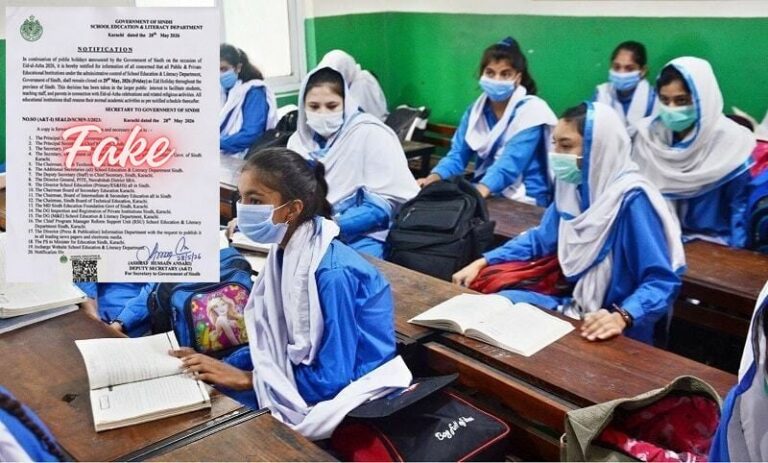 Fake News Alert: Sindh Education Department clears air on Viral Holiday Notification