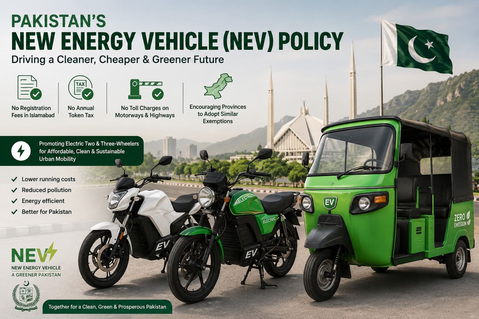 Pakistan Plans Tax Toll Exemptions For Electric Vehicles Under New Nev Policy