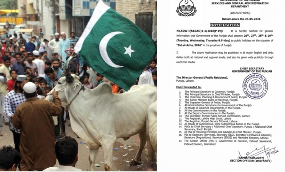 Punjab Eid ul Azha 2026 Holidays Notification