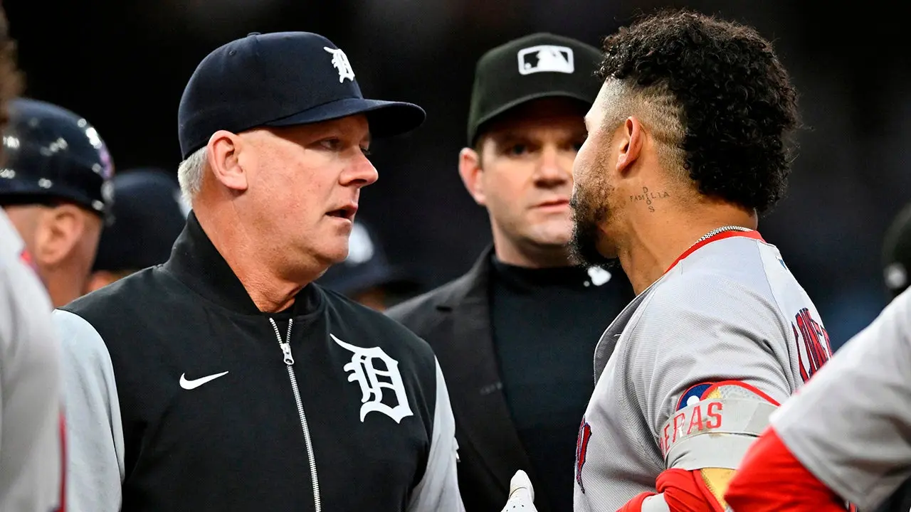 Tigers manager criticizes his own pitcher after he hit Red Sox batter, sparking benches to clear