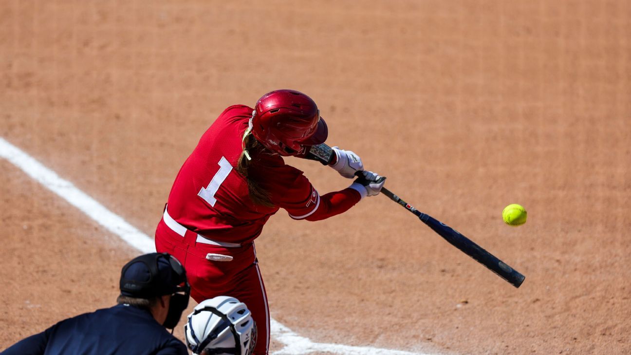 Who has hit the most home runs in an NCAA softball season?