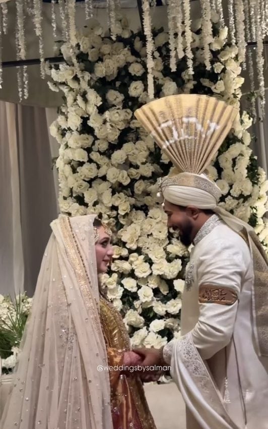 Momina Iqbal Stuns In Golden Bridal Look As Nikah Pictures Break The Internet