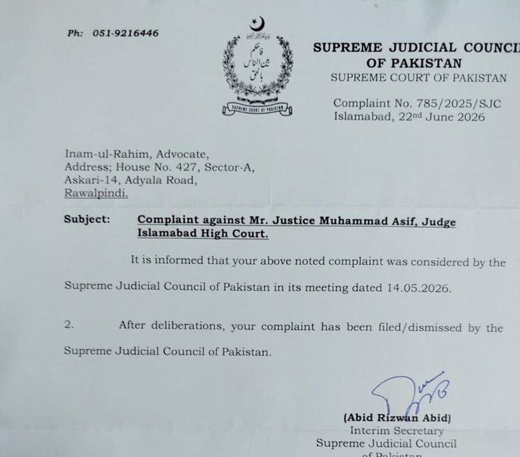 Sjc Trashes Complaint Accusing Ihc Judge Asif Of Abuse Of Power In Sons Hit And Run Case