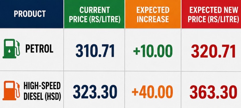 Expected Petrol Price in Pakistan from July 18