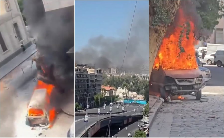 Multiple Blasts rocked Damascus near French President's Hotel during Syria Visit