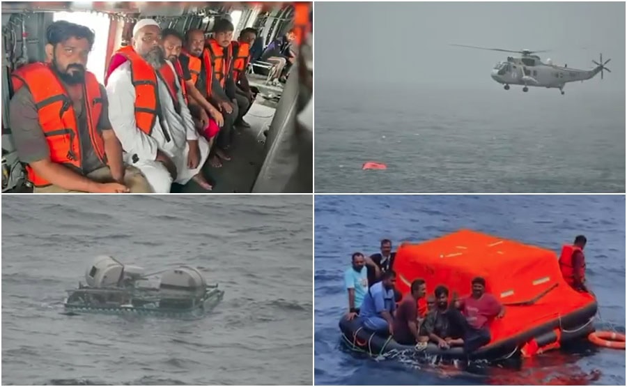 Pakistan Navy Saves All 20 Crew Members From Sinking Cargo Ship Near Balochistans Ormara