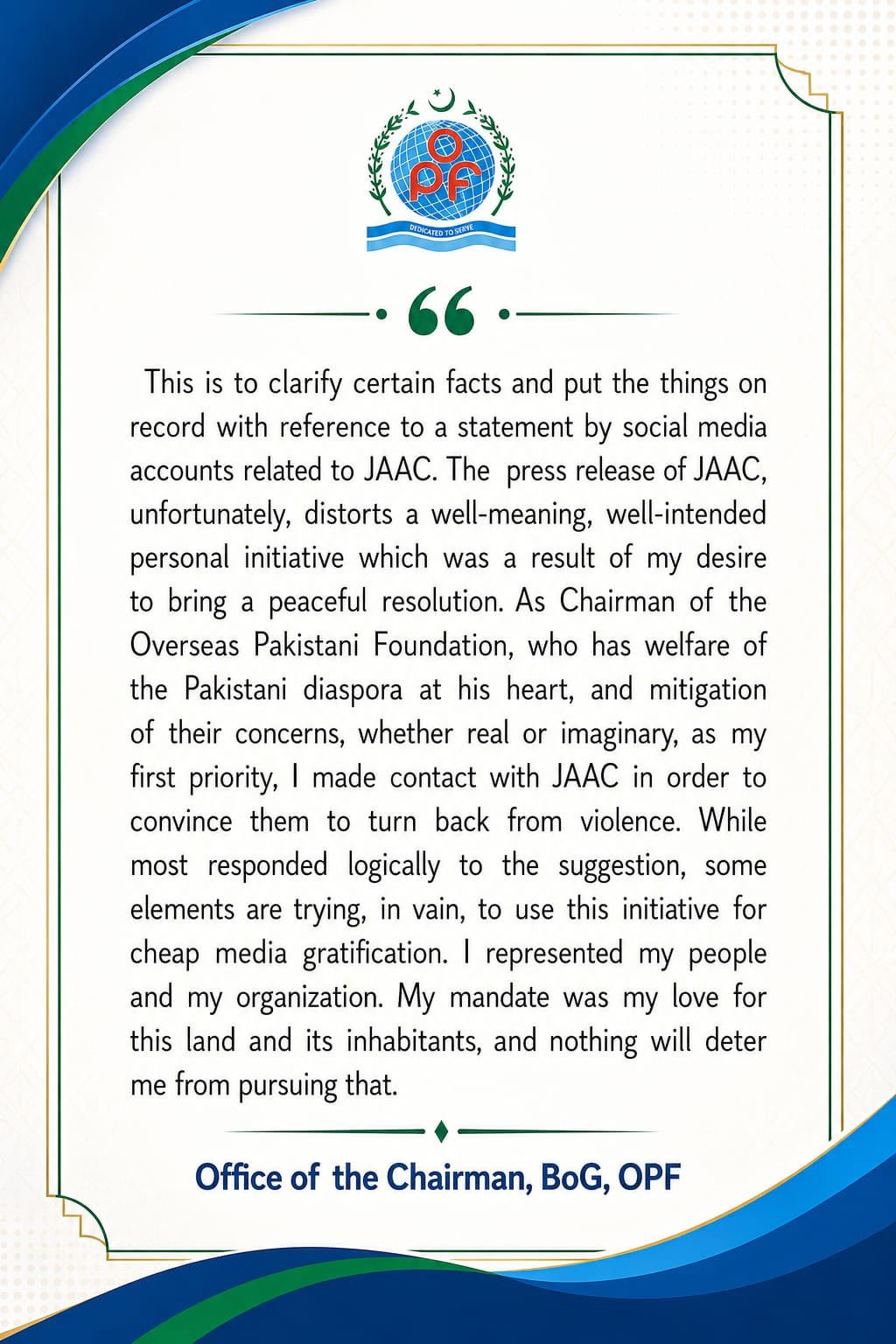 Qamar Raza Hits Back At Jaac Says Peace Initiative Twisted For Cheap Publicity