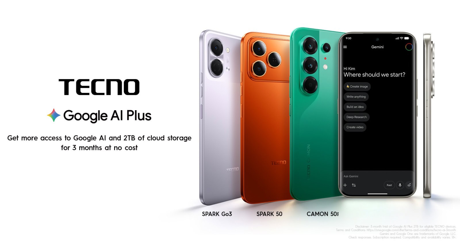 TECNO Pakistan launches Exclusive 3-Month Google AI Plus Offer for Pakistanis