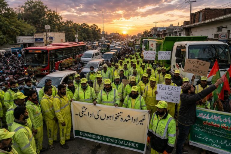 Traffic Chaos In Lahore As Suthra Punjab Workers Protest Over Unpaid Dues
