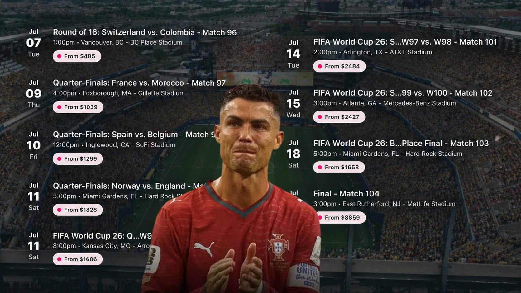 World Cup Quarterfinal Ticket Prices Drop By Up To 60pc After Usa Portugal Eliminations