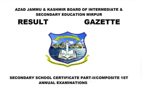 Ajk Bise Mirpur Class 10 Matric Result Gazette 2026