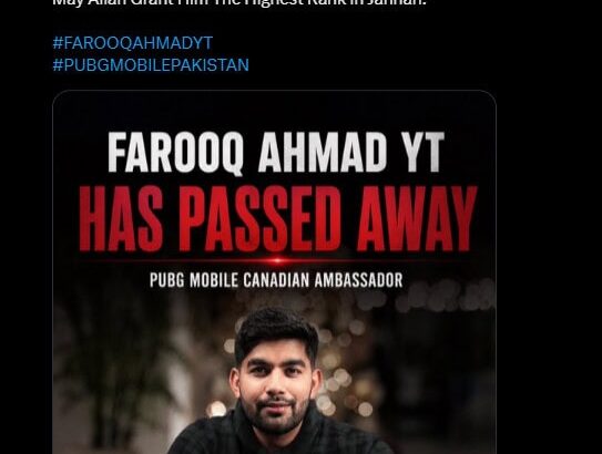Pubg Mobile Creator Farooq Ahmad Yt In No More
