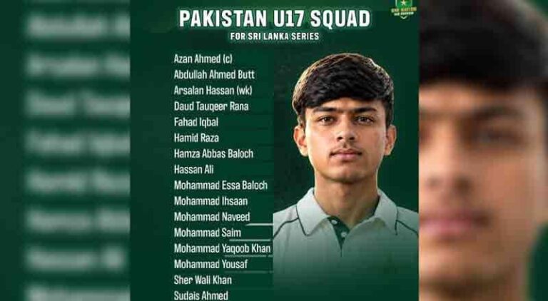 Azan Ahmed To Lead Pakistan U17 Squad For Sri Lanka Series Named