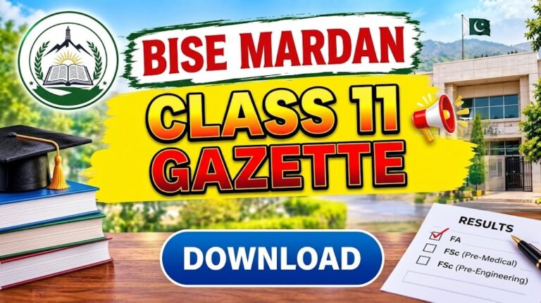 Bise Bannu Class 11 Gazette 2026 Download