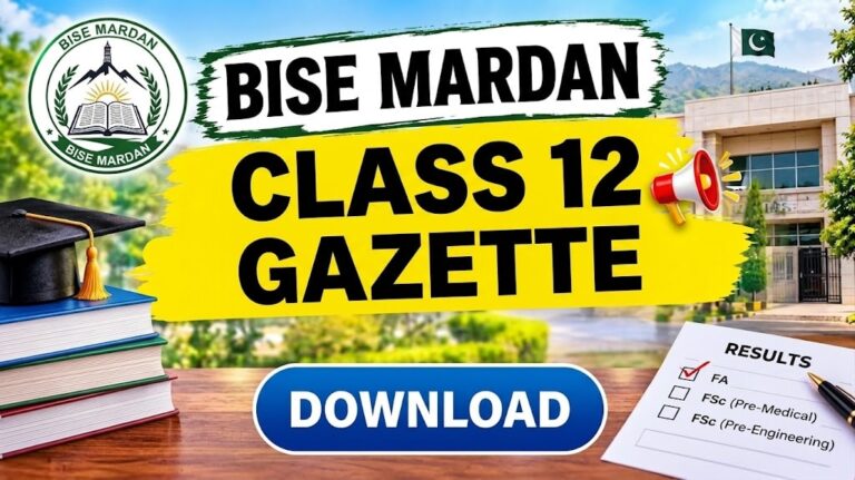 Bise Bannu Class 12 Gazette 2026 Download