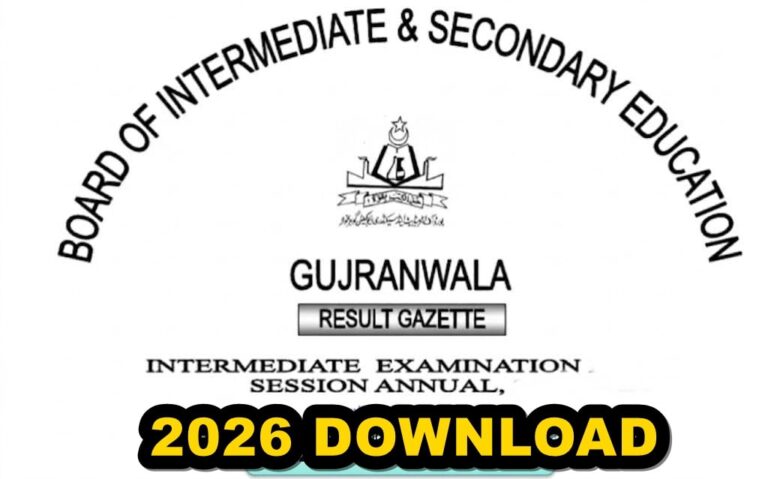 Bise Gujranwala Class 12 Gazette 2026 Download Pdf