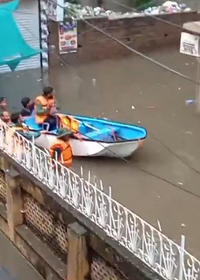 Boats Seen On Rawalpindi Roads As 230mm Monsoon Rain Breaks 16 Year Record